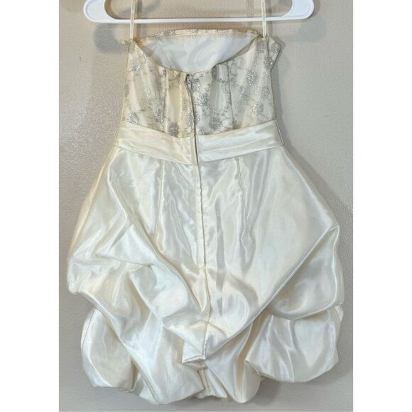 Vintage Gunne Sax Jessica McClintock Y2K 90's Cream Strapless Cocktail Dress 3US - Picture 2 of 8